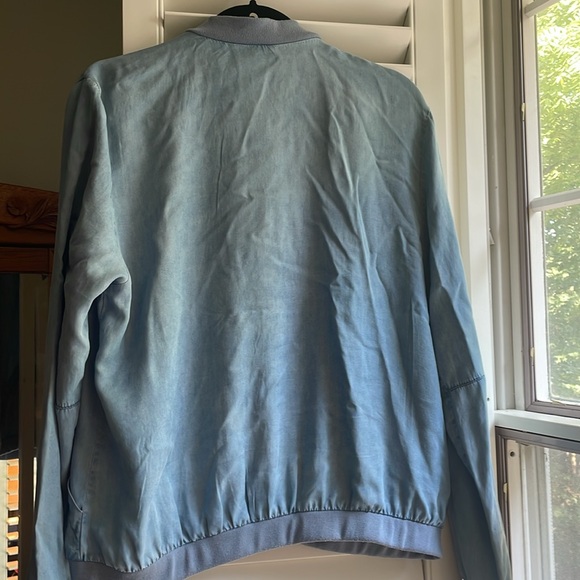 Soft blue jean chambray bomber jacket - Picture 5 of 6